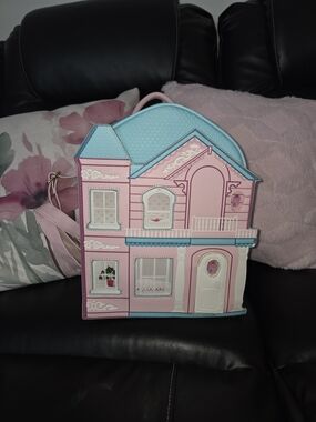 Barbie Her Universe light pink and aqua Mini Back Pack with pink logo